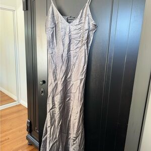 Elegant Silver Slip Dress